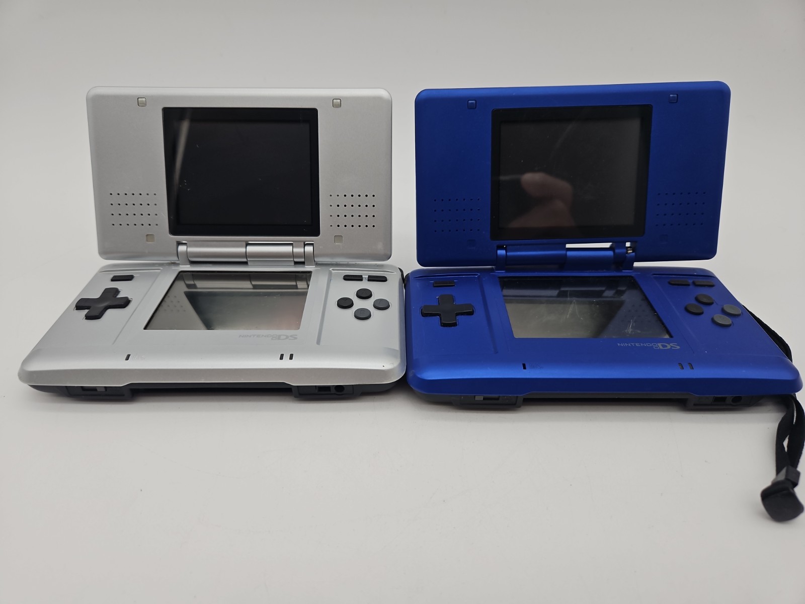 2 Nintendo DS Model NTR-001 Original Platinum/Silver & Blue *Untested*Read*