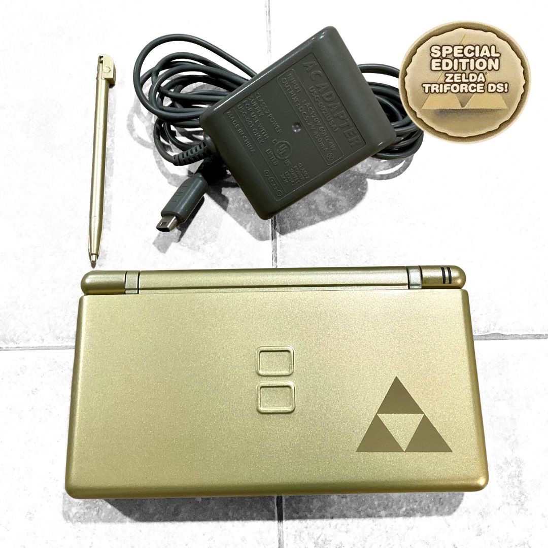 Gold Zelda Nintendo DS Lite Video Game Console Fully Refurbished + OEM Charger