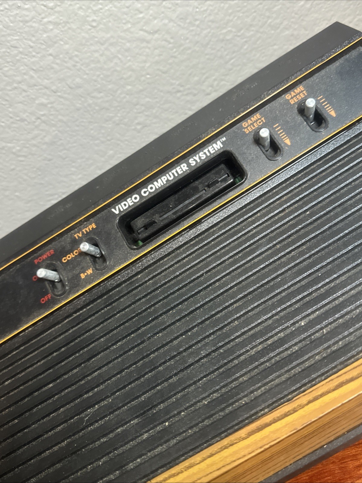 Atari 2600 CX-2600A Wood Grain 4 Switch Console Only No Power Cord / Controllers