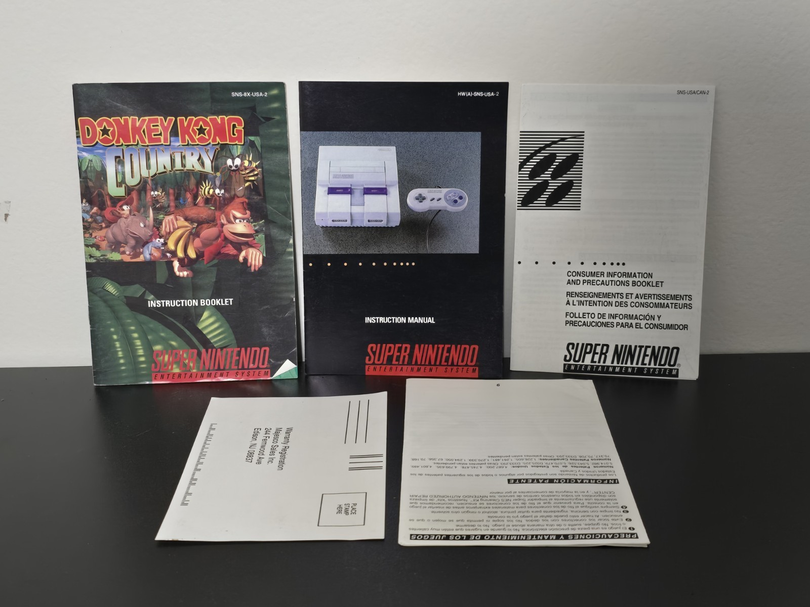 Super NES Donkey Kong Set Complete In Box W/ Manuals & Registration