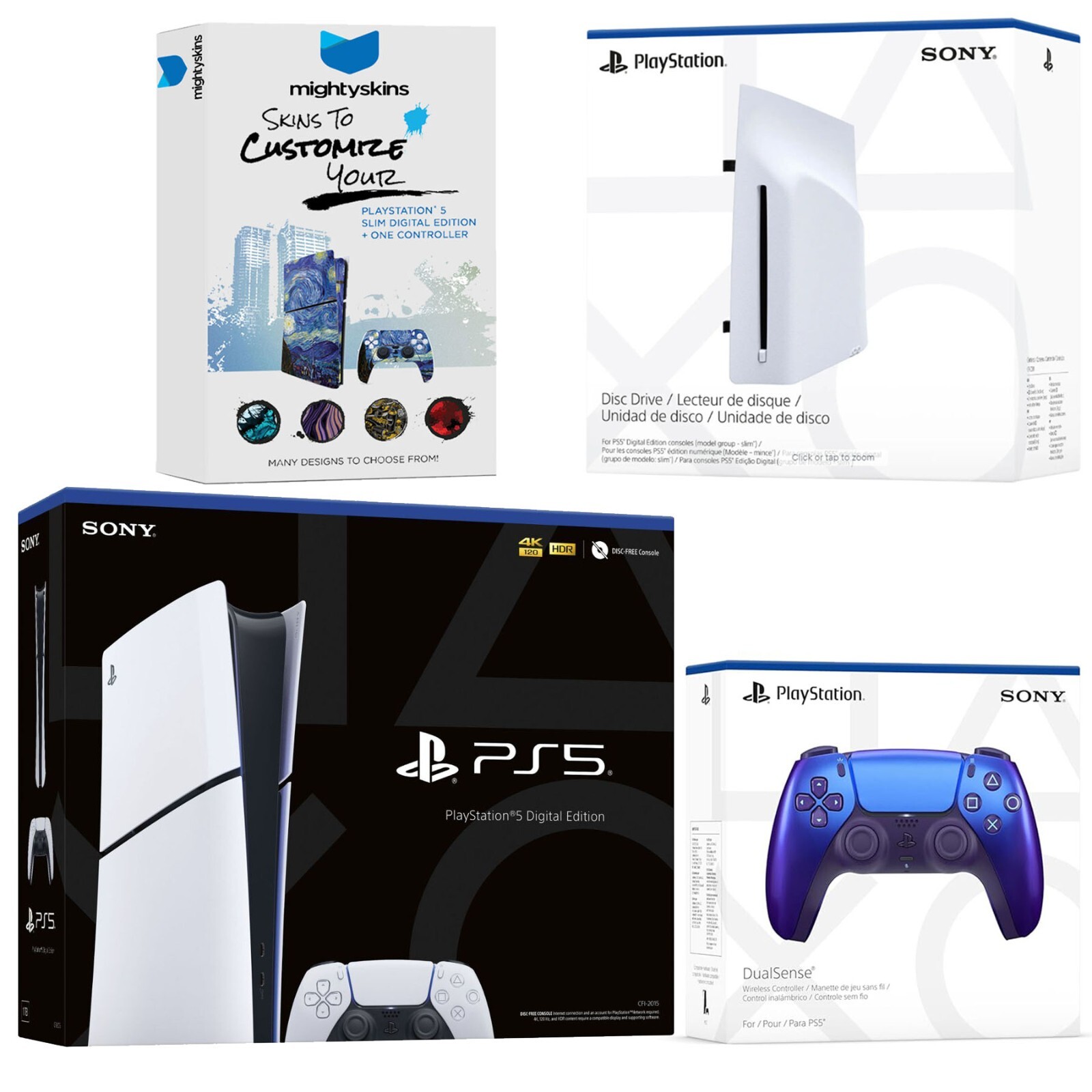 Sony PlayStation 5 Slim Digital Bundle with Disc Drive and Extra Controller