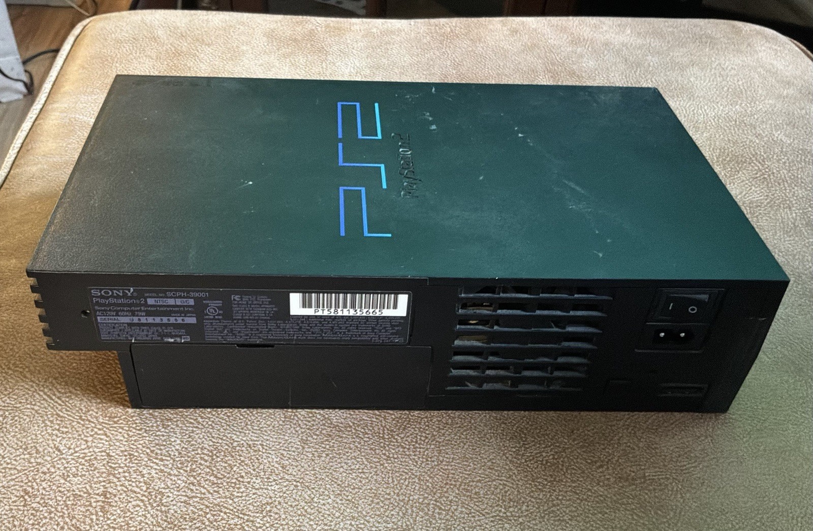 Sony PlayStation 2 Fat Console SCPH-30001- Black + Cables + Controller *TESTED*