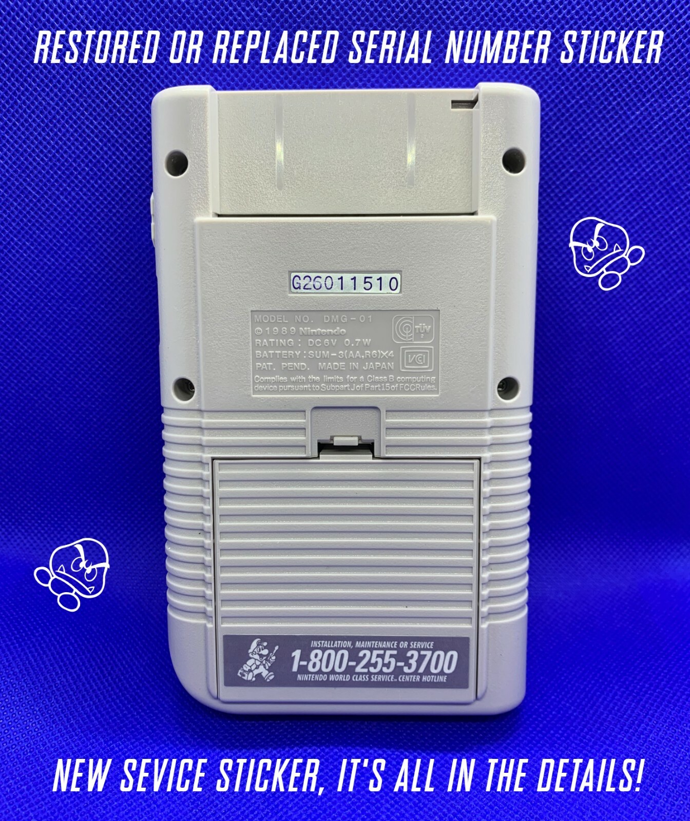 *RESTORED AUTHENTIC ORIGINAL* NINTENDO GAME BOY DMG-01 GRAY CONSOLE SYSTEM