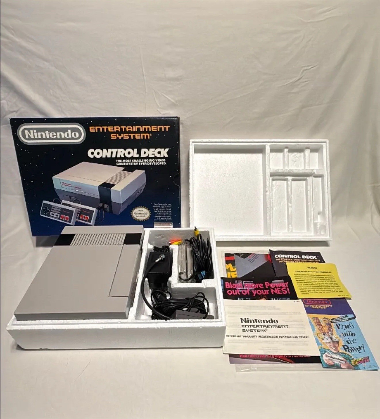 NES Control Deck Complete In Box (NES-001) W/ 2 OEM Controller Pads & OEM Cords