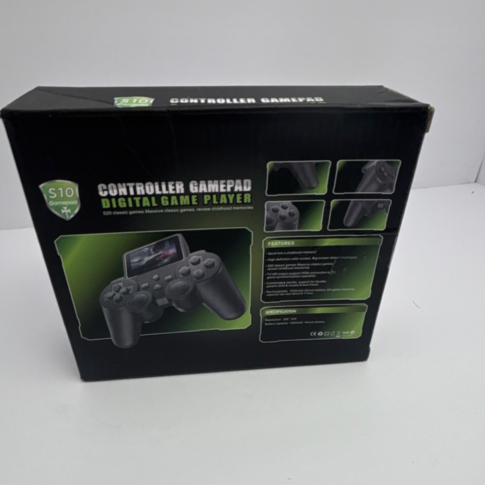 S10 Gamepad Handheld System Black USB 520 Classic Games Rechargeable Battery