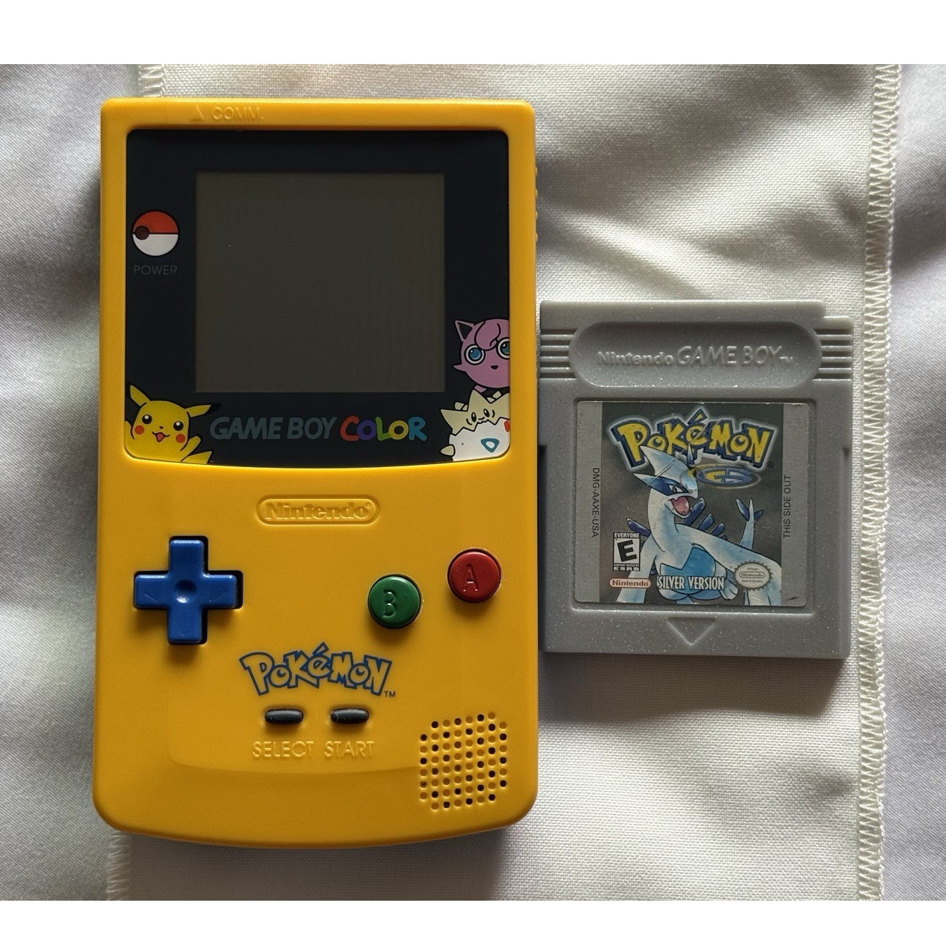 Gameboy Color Pikachu Edition and Pokémon Silver Version Bundle