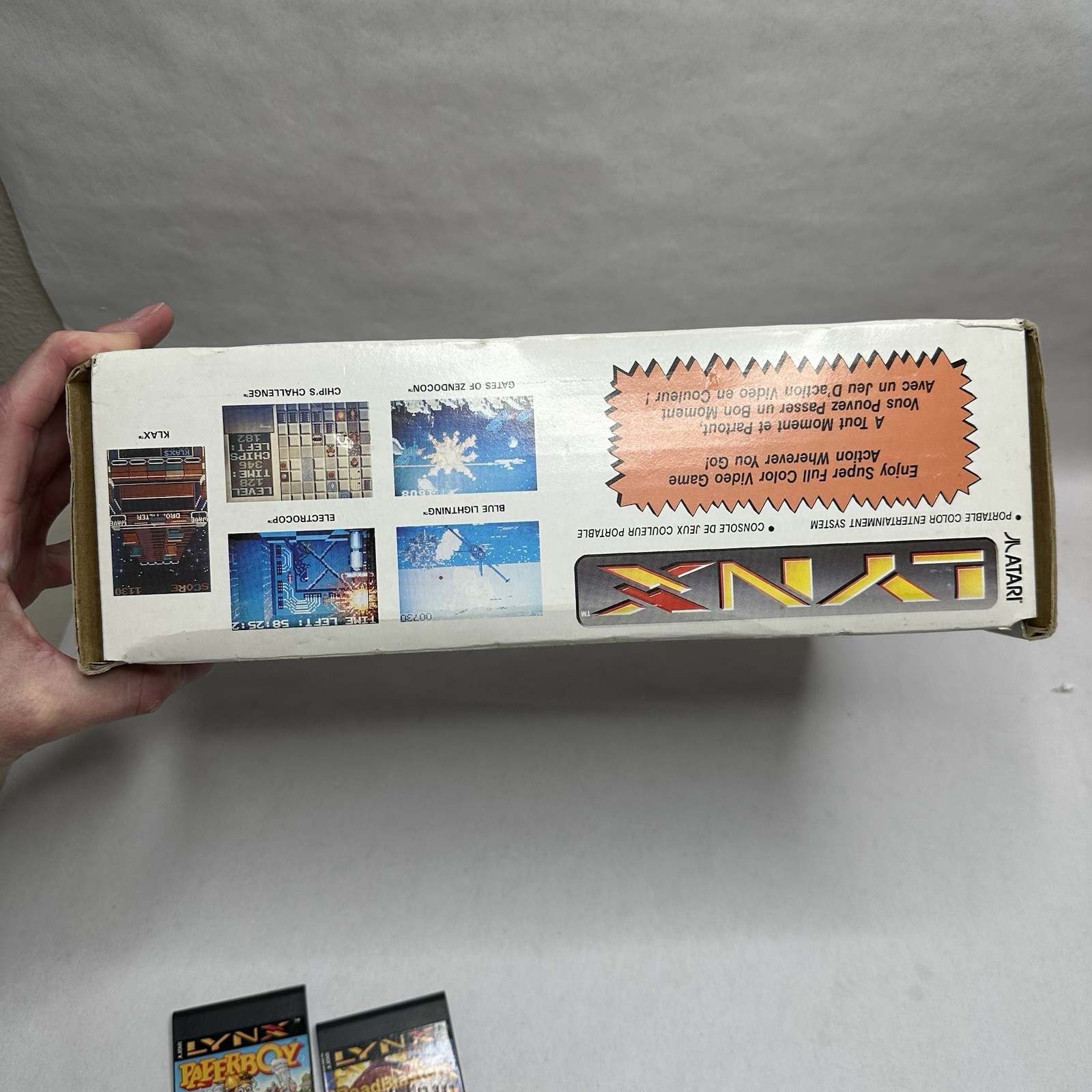 Atari Lynx Gaming System with Original Box Tested and Games Power Cord READ