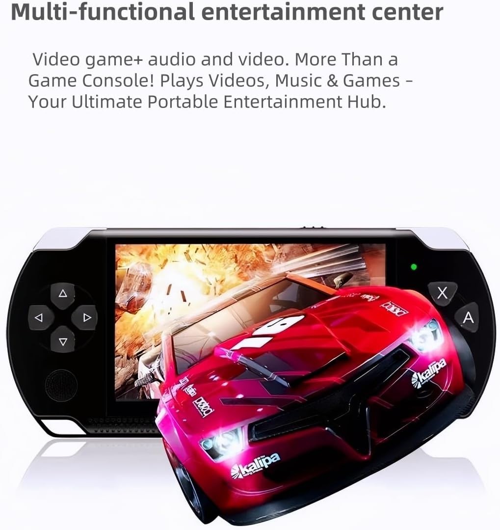 Rechargeable Handheld Gaming Console – 4.3-Inch Screen, Music & Video Playback