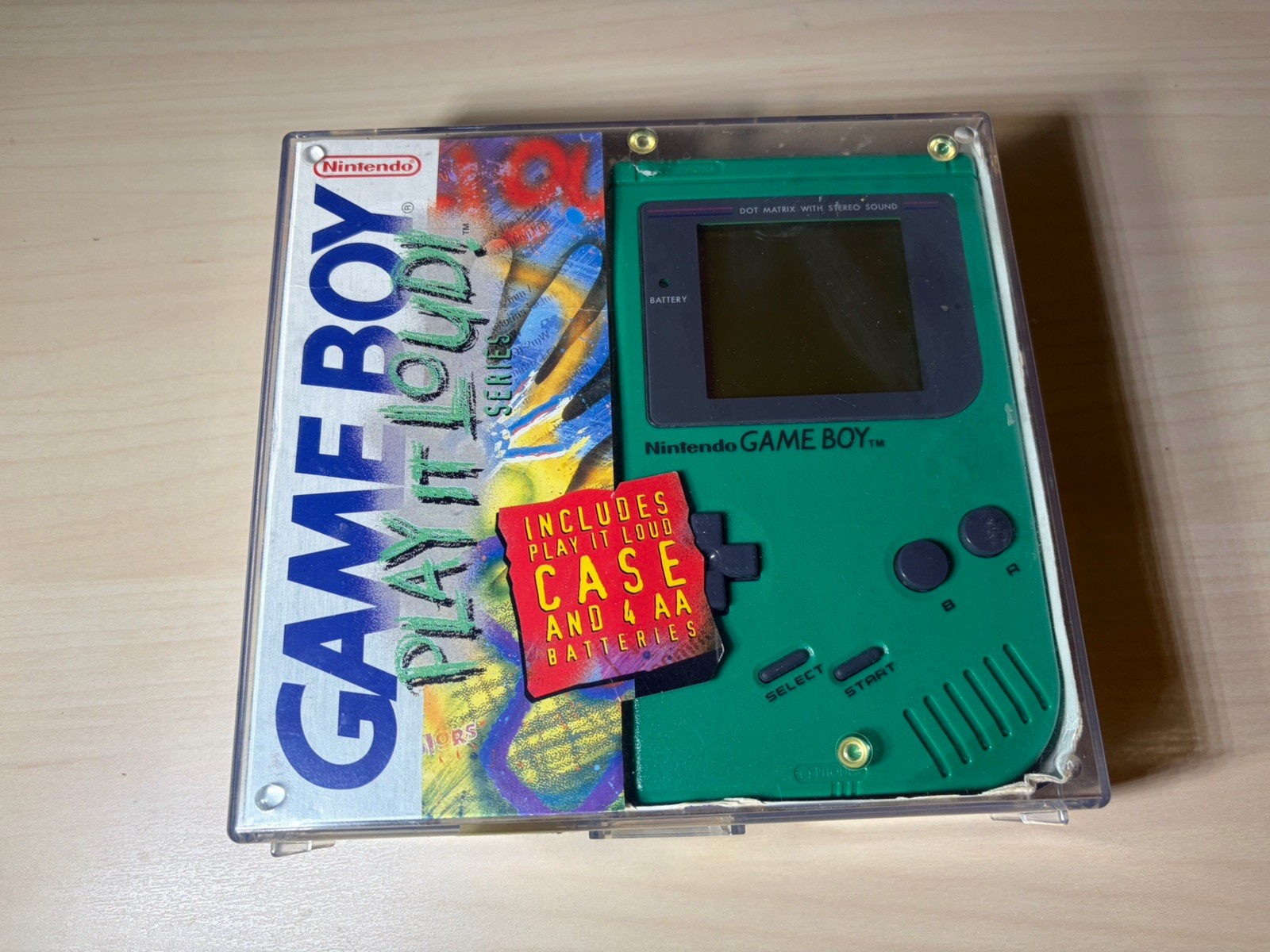 Nintendo GameBoy Green Play It Loud Edition Complete Original Working Mint Cond