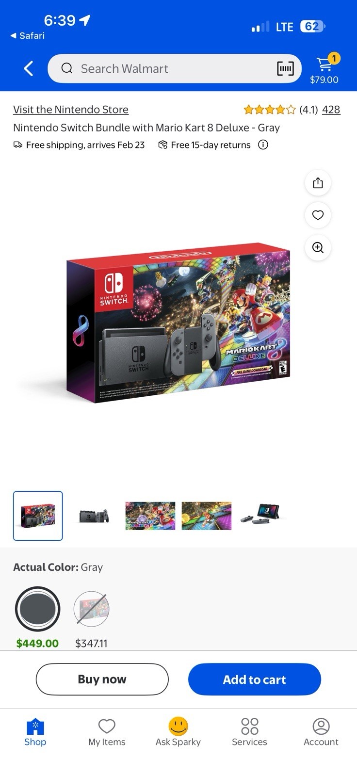 Nintendo Switch OLED Model Gray White Mario Kart 8 Deluxe Monopoly