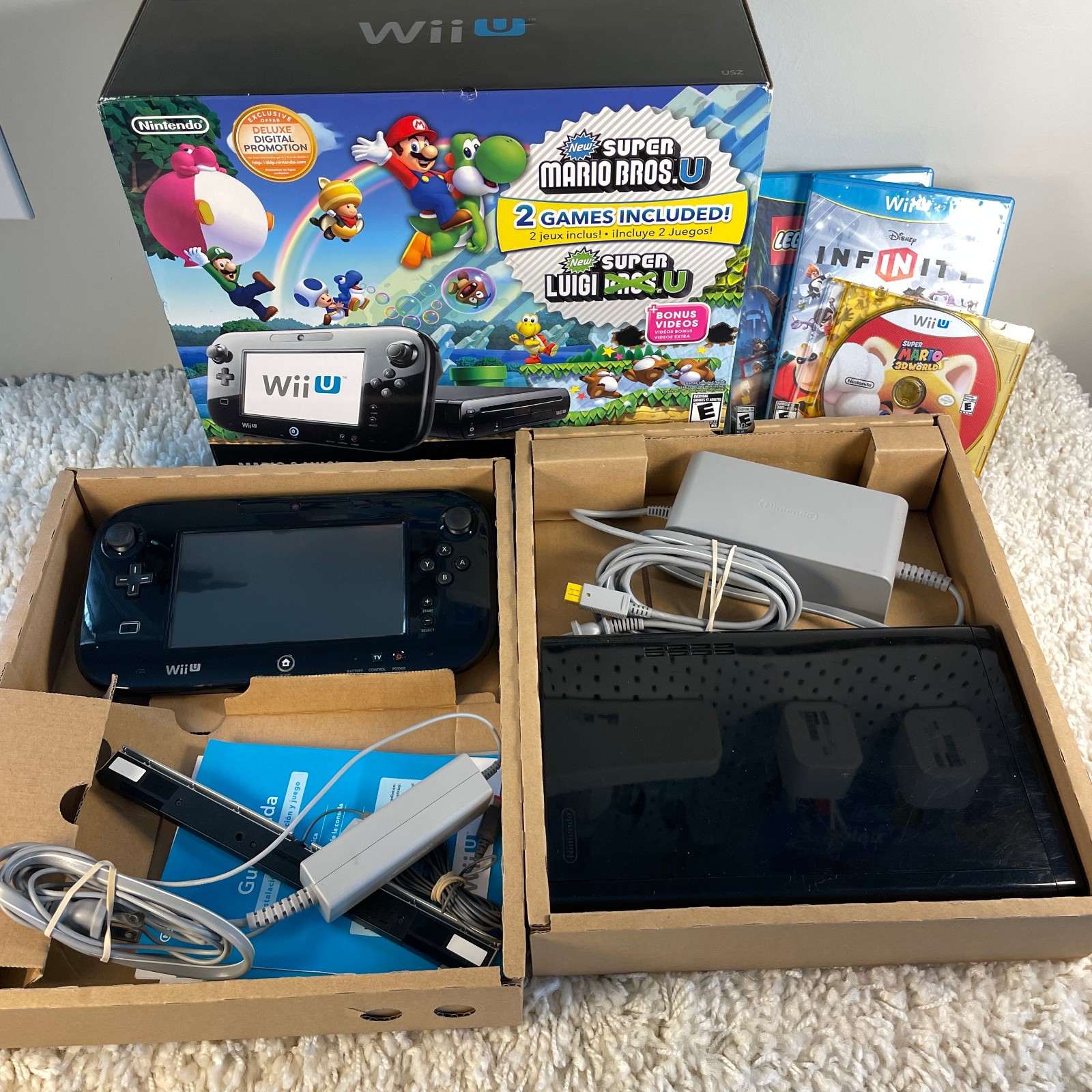 Nintendo Wii U 32GB Mario & Luigi Deluxe Set WUP-101(-01) Complete in Box CIB