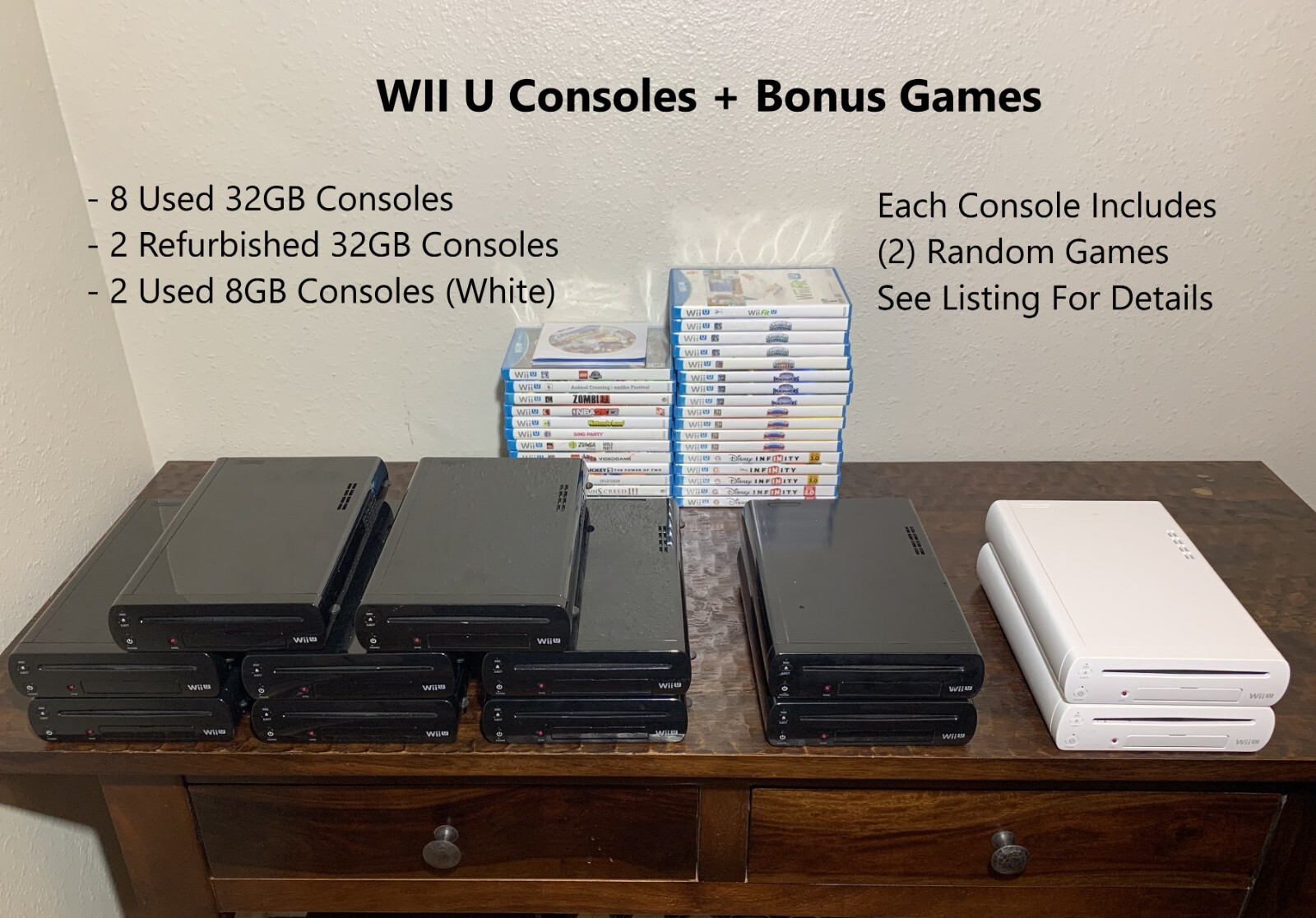 NINTENDO Wii U WUP-101(02) 32GB, WUP-001(02) 8GB Console + Bonus Games (hi2u)
