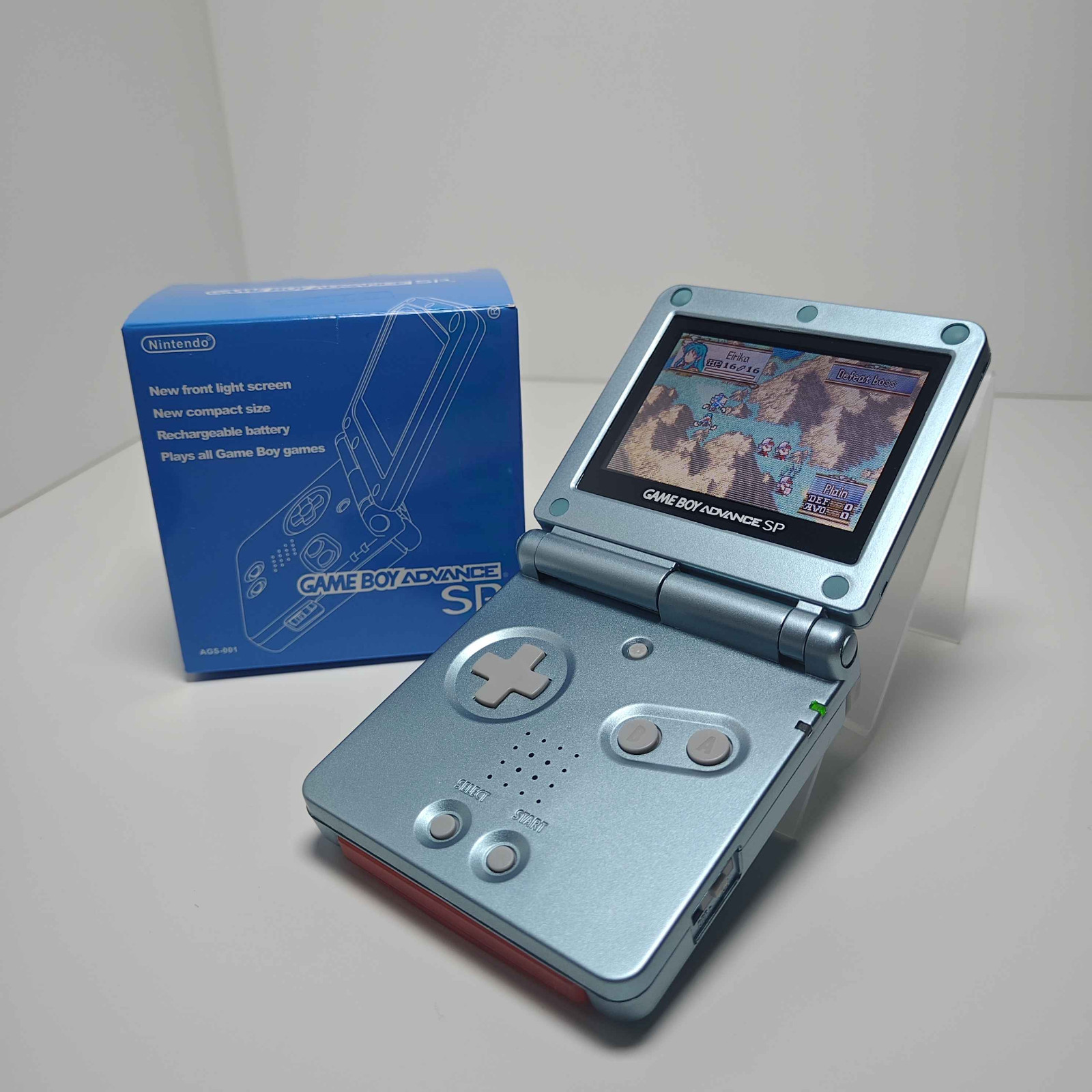 Nintendo Game Boy Advance SP – Pearl Blue AGS-101 Restored Light Blue Brighter