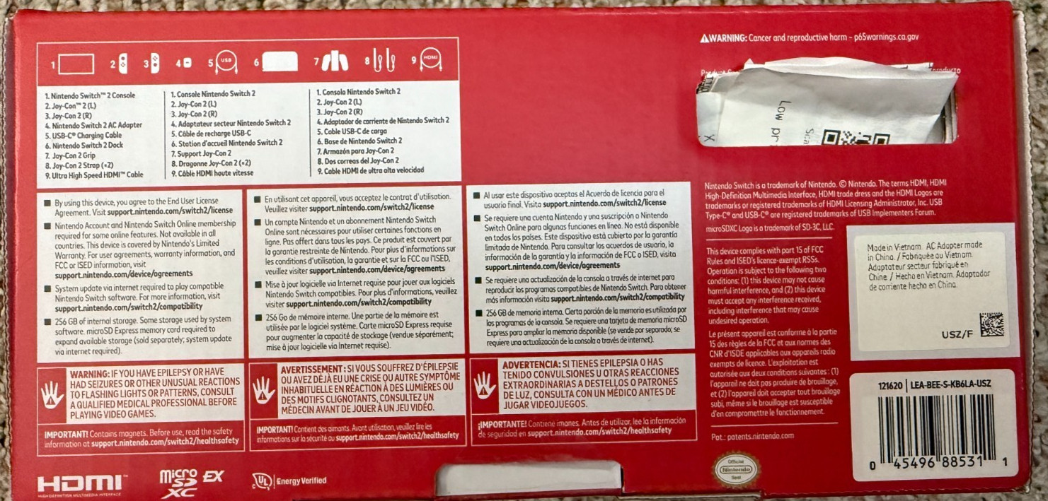 Nintendo Switch 2 Console + Mario Kart World Bundle In Hand Brand New