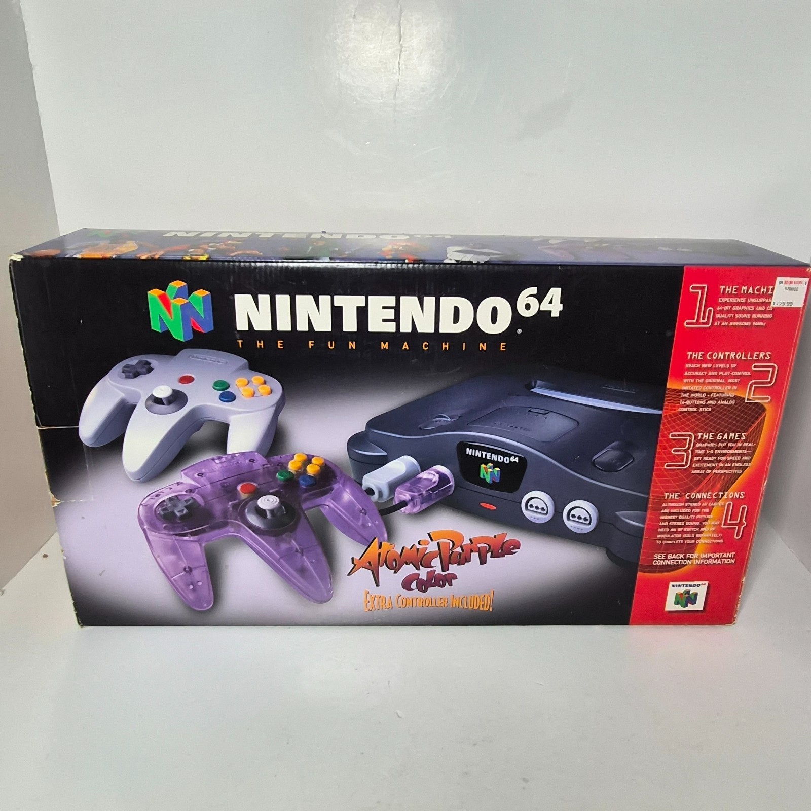 Nintendo 64 N64 Atomic Purple Controller Console Box Tested Working