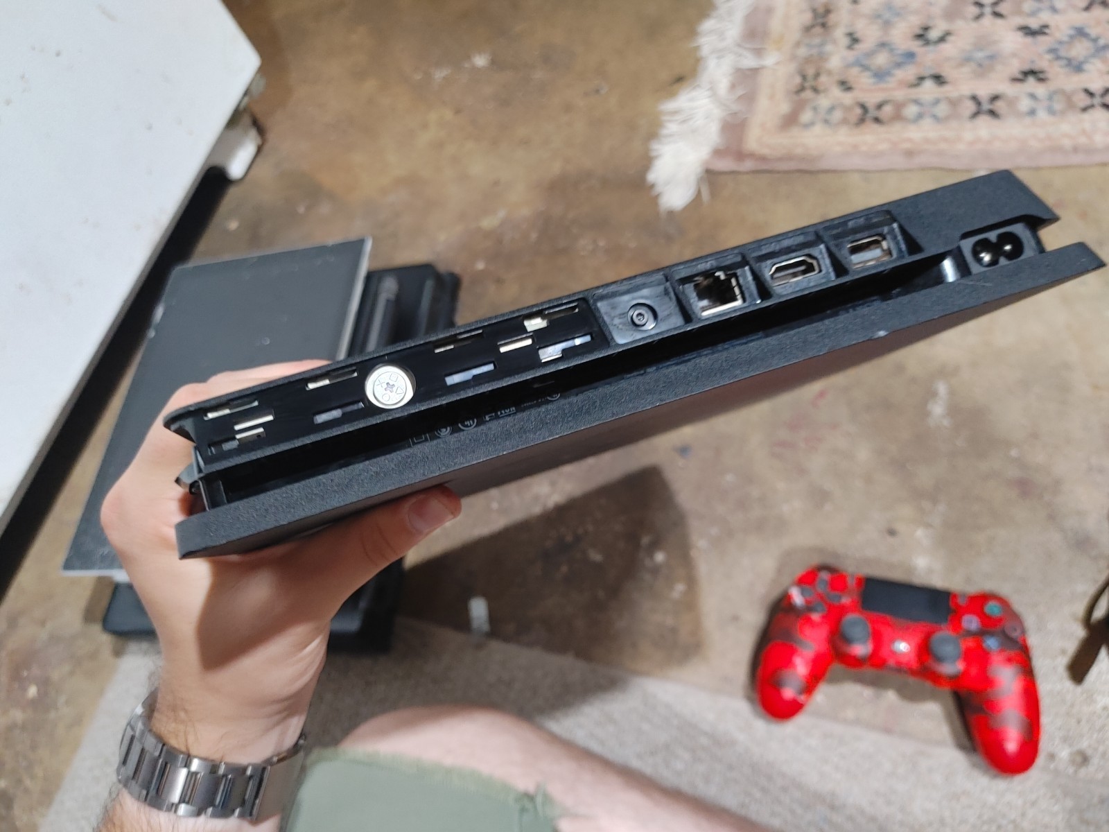 Sony PS4 Slim 1TB Black Console Bundle – Tested – Includes Controller & Cables