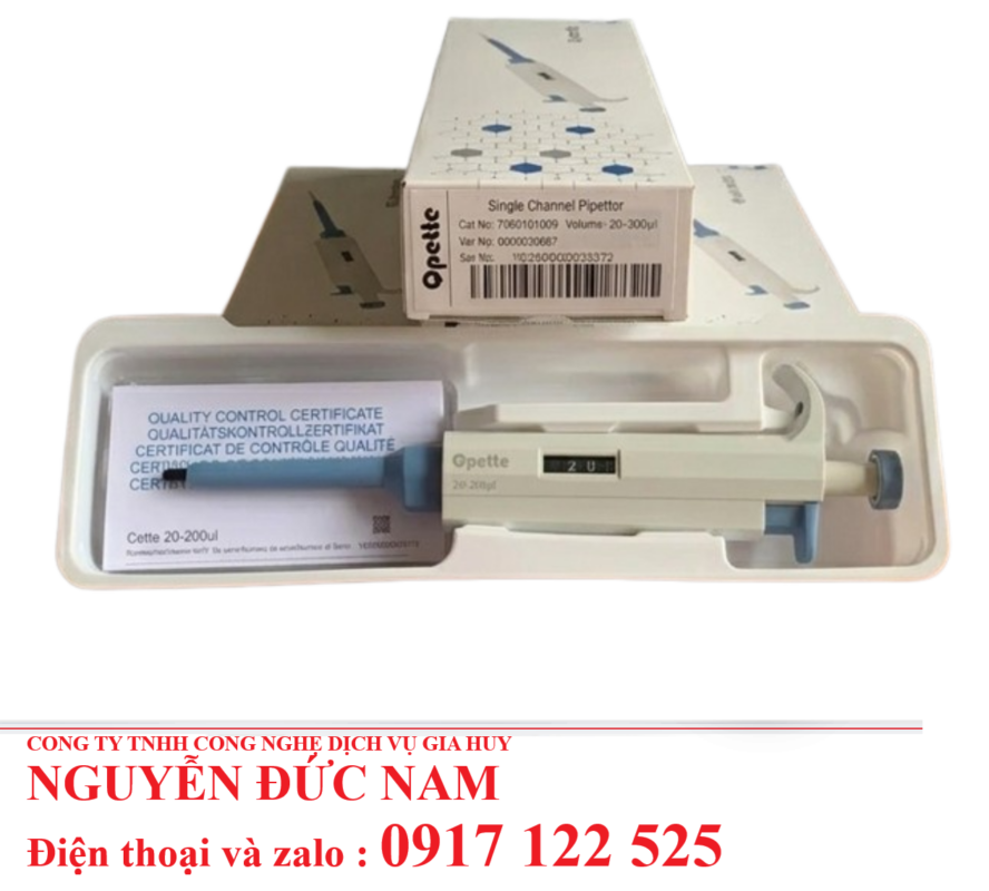 Micropipet Tự Động 1 Kênh Dùng Trong Phòng Thí Nghiệm 0.1–1000µl