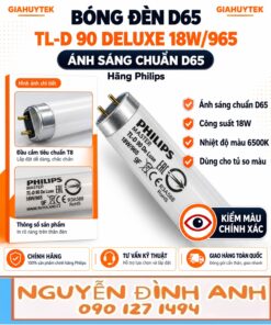 Bóng đèn D65 Philips TL-D 90 De Luxe 18W/965 cho tủ so màu