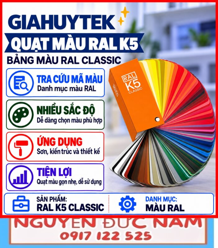 Quạt màu RAL K5 Classic dùng để tra cứu mã màu trong ngành sơn